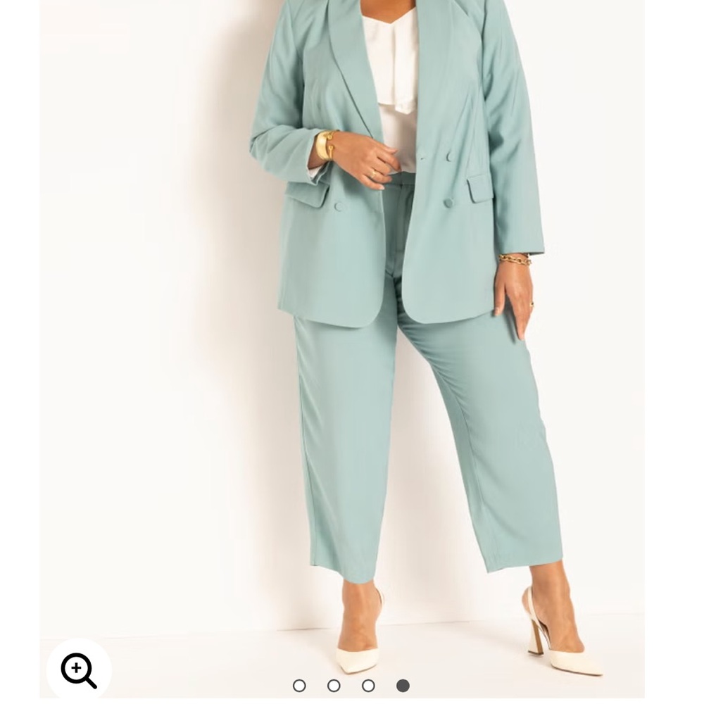 Eloquii Teal Pleated Suit Pants